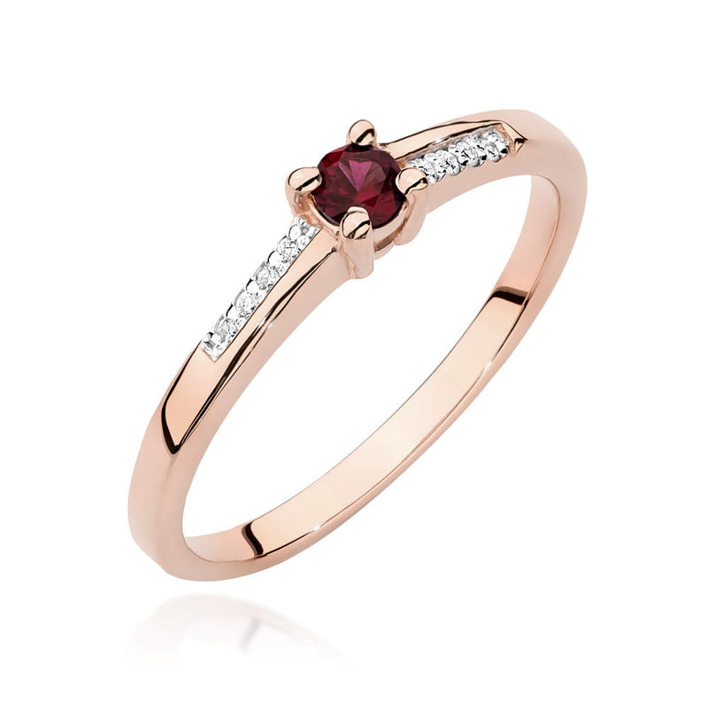 Inel Aur 14K cu Rubin 0.15 ct si Diamante Naturale 0.04 ct, imaginea 8 din 11
