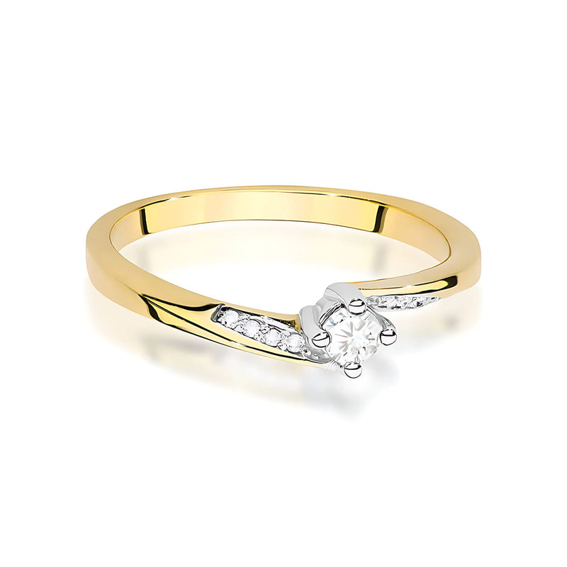 Inel Aur 14K cu Diamante Naturale 0.14 ct, imaginea 2 din 12