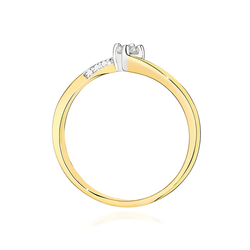 Inel Aur 14K cu Diamante Naturale 0.14 ct, imaginea 3 din 12
