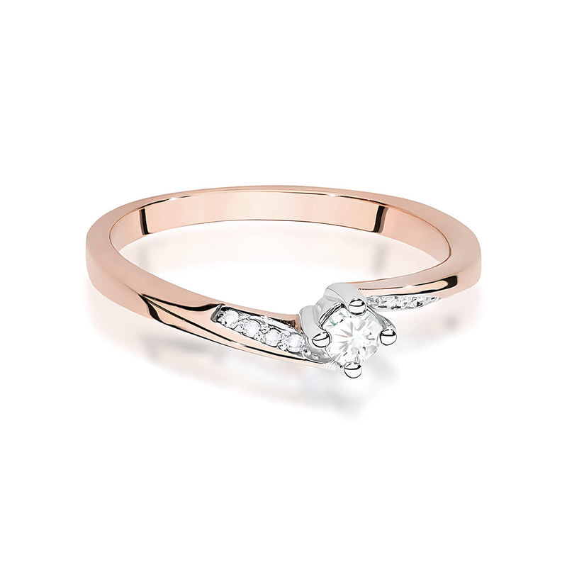 Inel Aur 14K cu Diamante Naturale 0.14 ct, imaginea 6 din 12