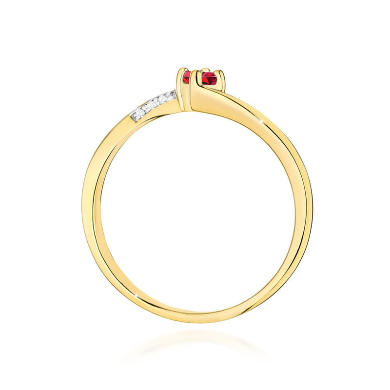 Inel Aur 14K cu Rubin 0.15 ct si Diamante Naturale 0.04 ct, imaginea 3 din 12