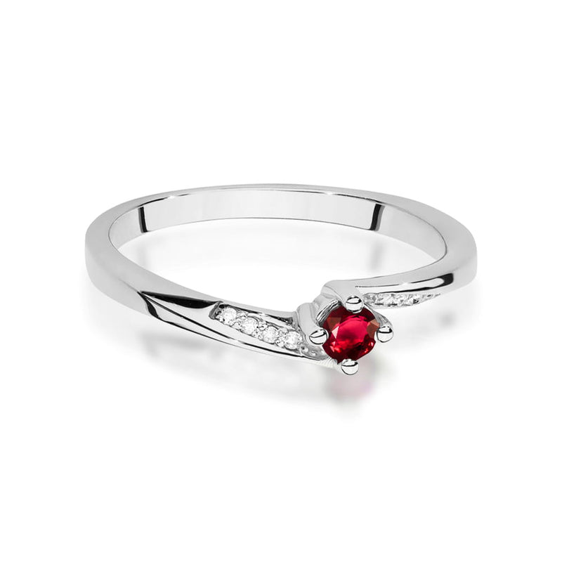 Inel Aur 14K cu Rubin 0.15 ct si Diamante Naturale 0.04 ct, imaginea 10 din 12