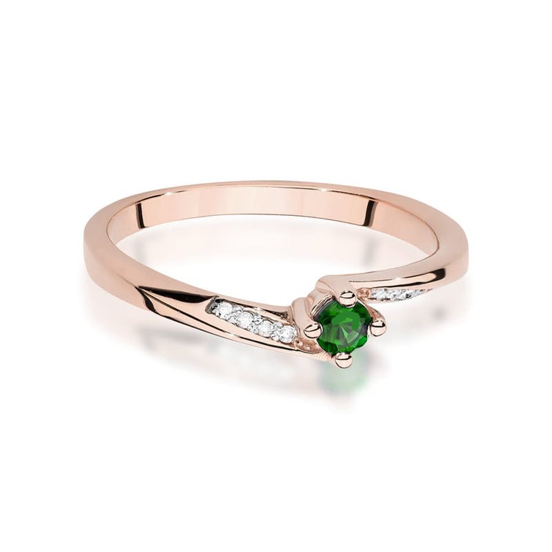 Inel Aur 14K cu Smarald 0.15 ct, imaginea 3 din 9