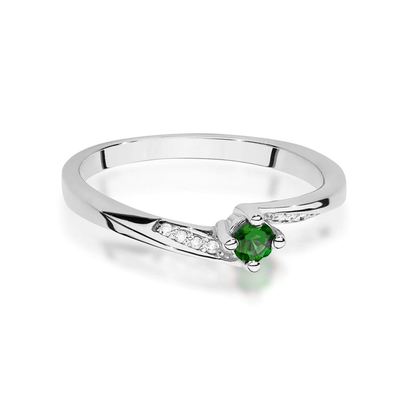 Inel Aur 14K cu Smarald 0.15 ct, imaginea 7 din 9