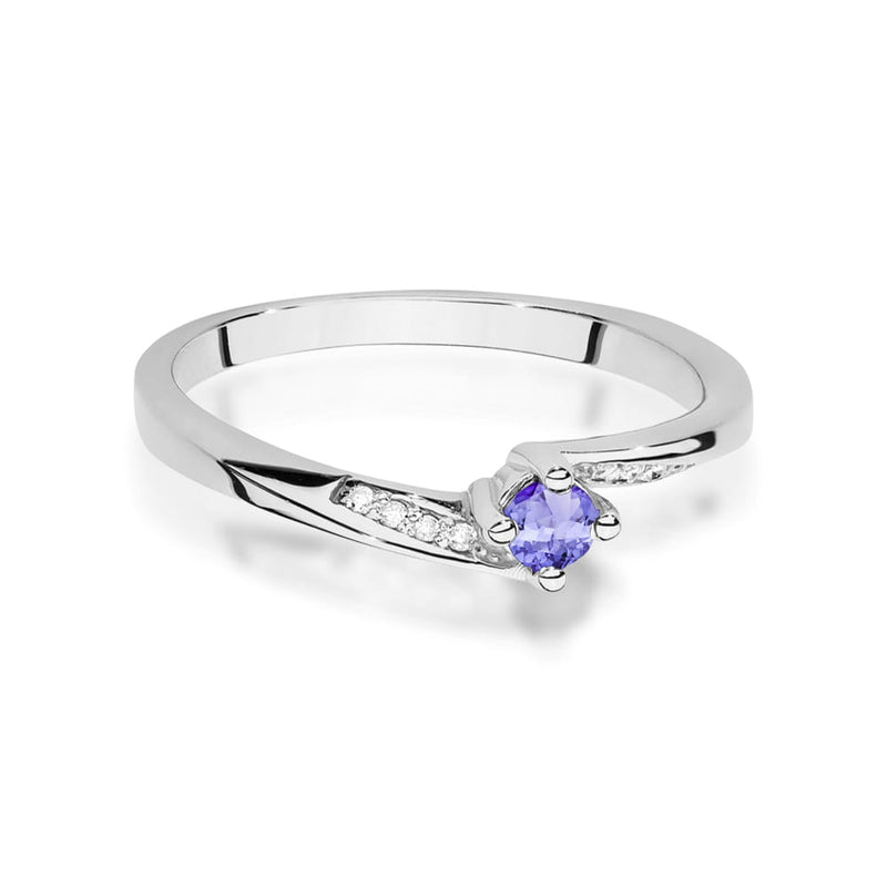 Inel Aur 14K cu Tanzanit 0.15 ct si Diamante Naturale 0.04 ct, imaginea 10 din 12