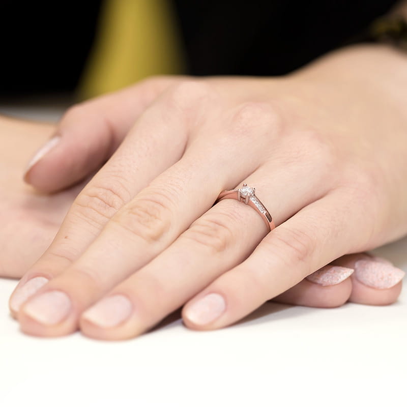 Inel Aur 14K cu Diamante Naturale 0.19 ct, imaginea 12 din 12