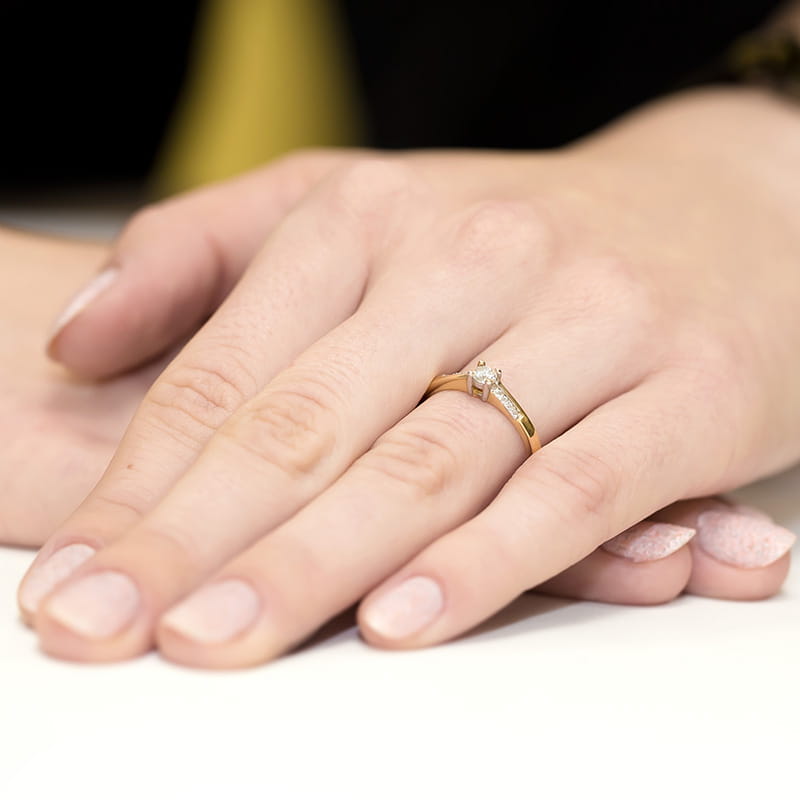 Inel Aur 14K cu Diamante Naturale 0.19 ct, imaginea 4 din 12