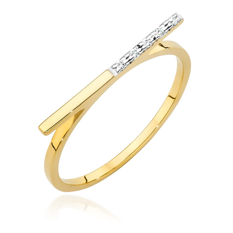 Inel Aur 14K cu Diamante Naturale 0.03 ct — Aur galben
