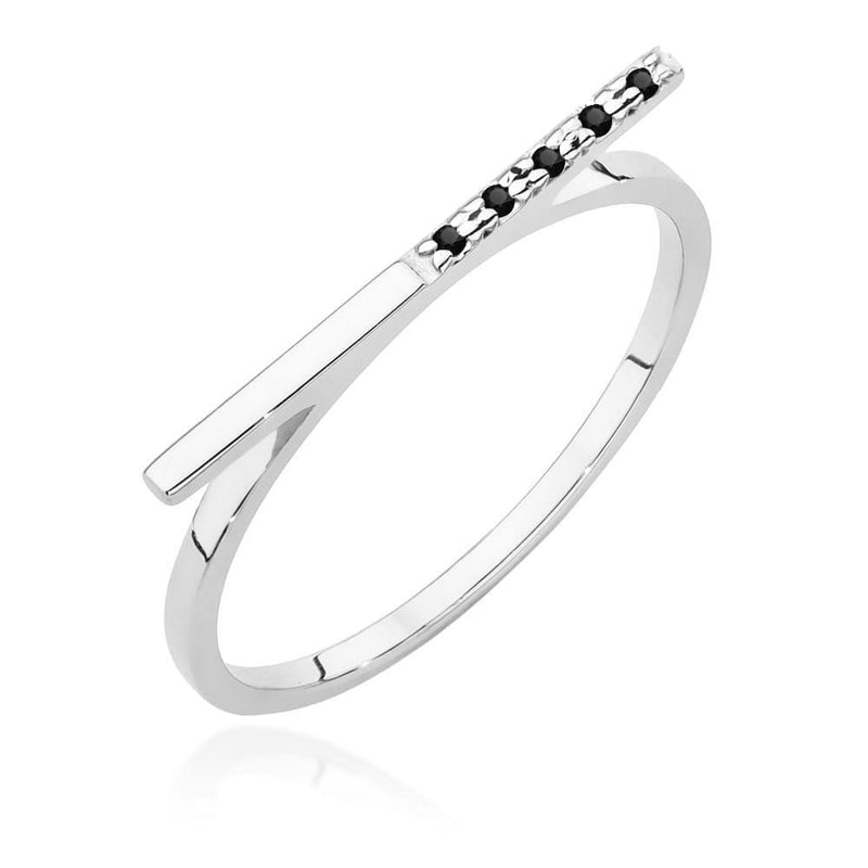 Inel Aur 14K cu Diamante Naturale Negre 0.03 ct, imaginea 4 din 9