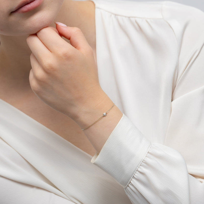 Bratara Aur 14K cu Diamante Naturale 0.02 ct, imaginea 4 din 5