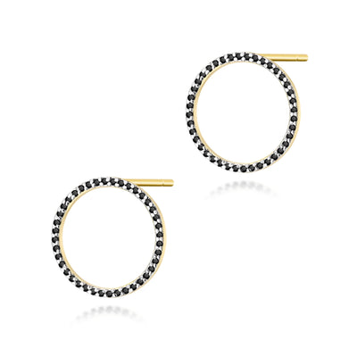 Cercei Aur 14K cu Diamante Naturale Negre 0.40 ct