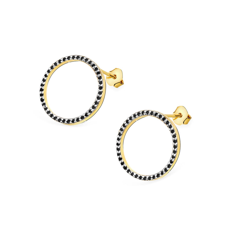 Cercei Aur 14K cu Diamante Naturale Negre 0.40 ct, imaginea 2 din 9