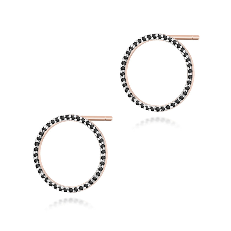 Cercei Aur 14K cu Diamante Naturale Negre 0.40 ct, imaginea 4 din 9