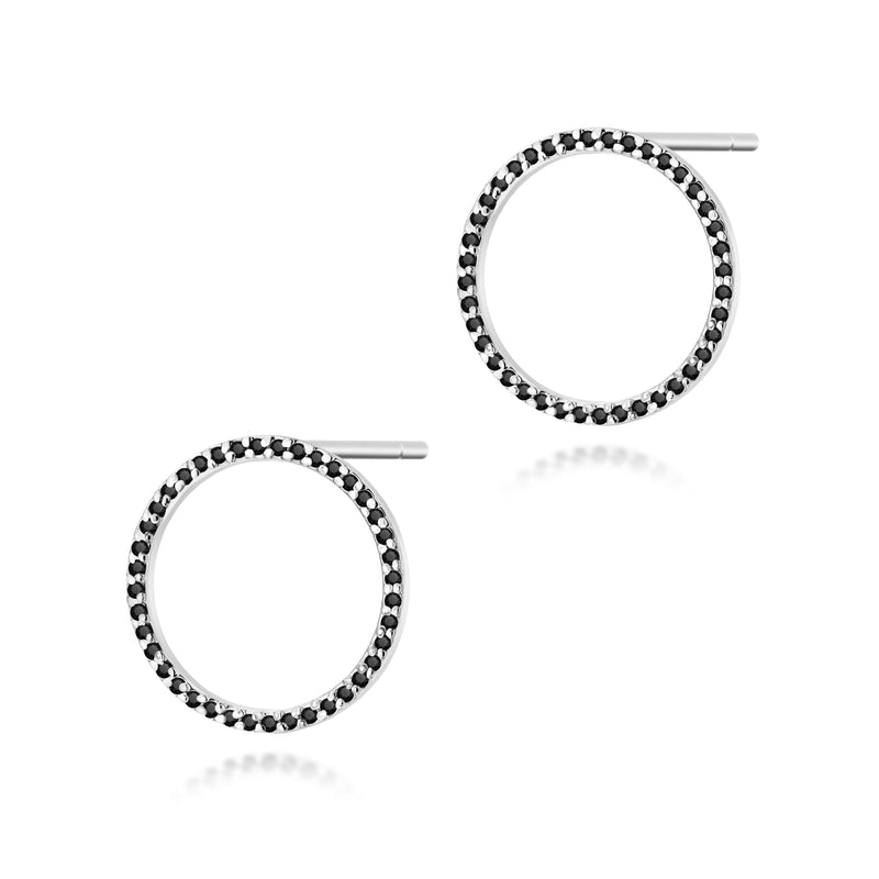 Cercei Aur 14K cu Diamante Naturale Negre 0.40 ct, imaginea 7 din 9