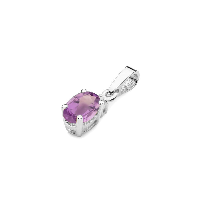 Pandantiv Aur 14K cu Ametist 0.40 ct si Diamant Natural 0.01 ct, imaginea 4 din 6