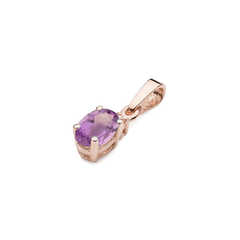 Pandantiv Aur 14K cu Ametist 0.40 ct si Diamant Natural 0.01 ct, imaginea 6 din 6