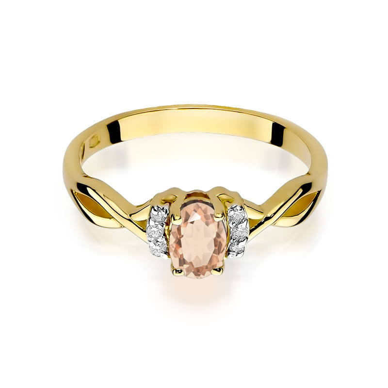 Inel Aur 14K cu Morganit 0.40 ct si Diamante Naturale 0.05 ct, imaginea 2 din 12