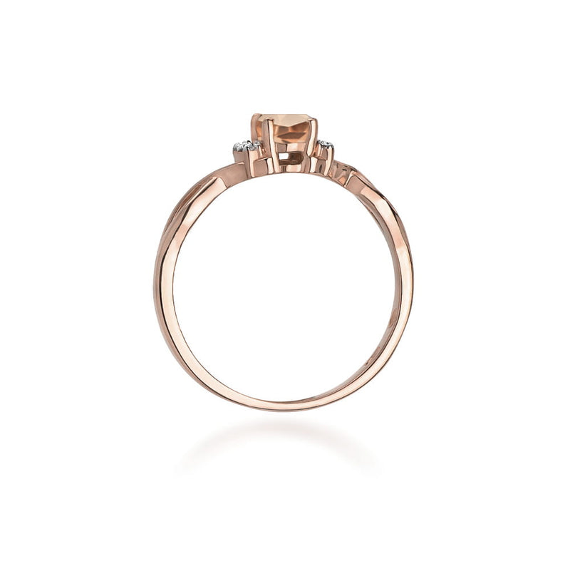 Inel Aur 14K cu Morganit 0.40 ct si Diamante Naturale 0.05 ct, imaginea 7 din 12