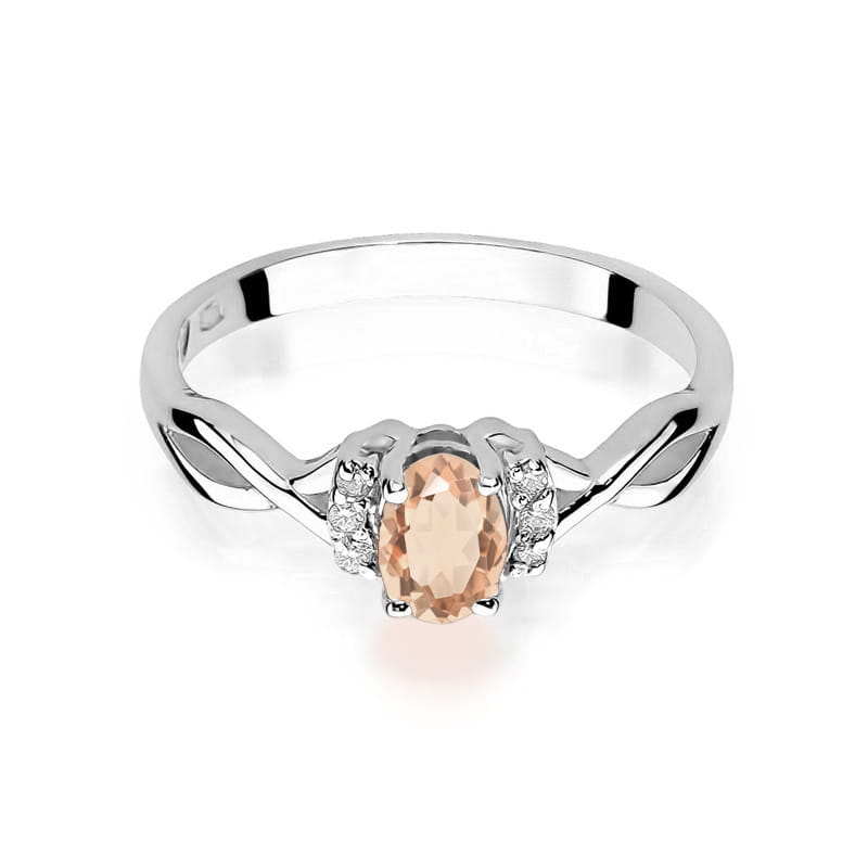 Inel Aur 14K cu Morganit 0.40 ct si Diamante Naturale 0.05 ct, imaginea 10 din 12