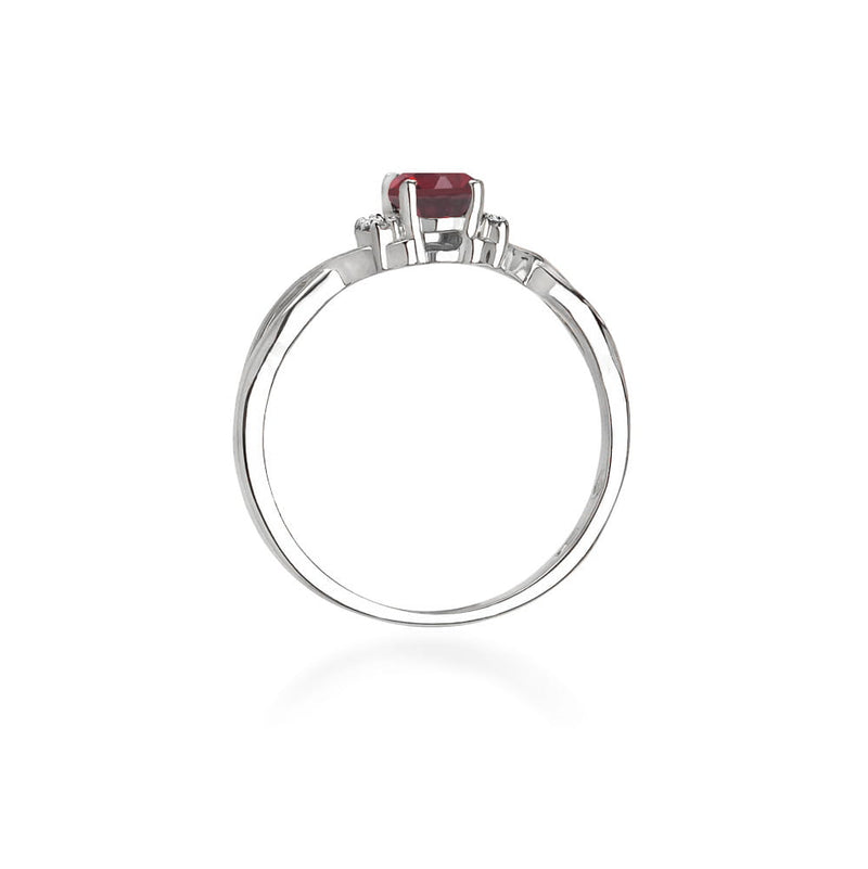 Inel Aur 14K cu Rhodolite 0.50 ct si Diamante Naturale 0.05 ct, imaginea 11 din 12