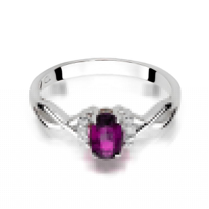 Inel Aur 14K cu Rhodolite 0.50 ct si Diamante Naturale 0.05 ct, imaginea 10 din 12