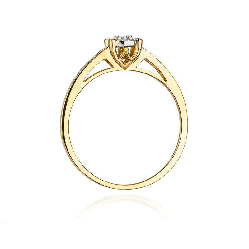 Inel Aur 14K cu Diamante Naturale Albe si Negre 0.12 ct, imaginea 3 din 12