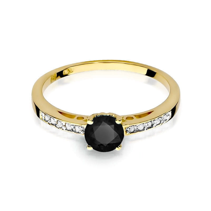Inel Aur 14K cu Diamante Naturale Albe si Negre 0.55 ct, imaginea 2 din 12