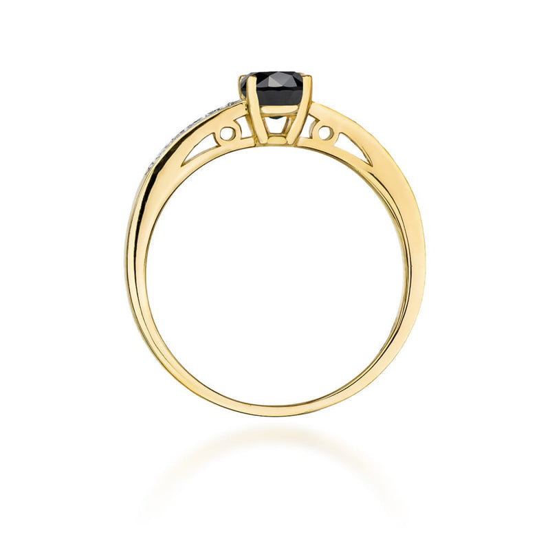 Inel Aur 14K cu Diamante Naturale Albe si Negre 0.55 ct, imaginea 3 din 12