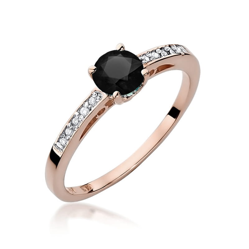 Inel Aur 14K cu Diamante Naturale Albe si Negre 0.55 ct, imaginea 5 din 12