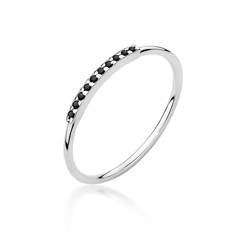 Inel Aur 14K cu Diamante Naturale Negre 0.05 ct, imaginea 5 din 12