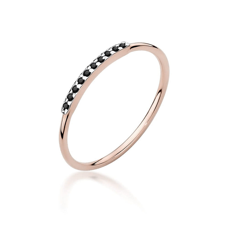 Inel Aur 14K cu Diamante Naturale Negre 0.05 ct, imaginea 9 din 12