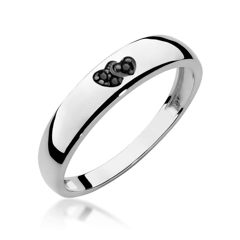 Inel Aur 14K cu Diamante Naturale Negre 0.02 ct, imaginea 4 din 11