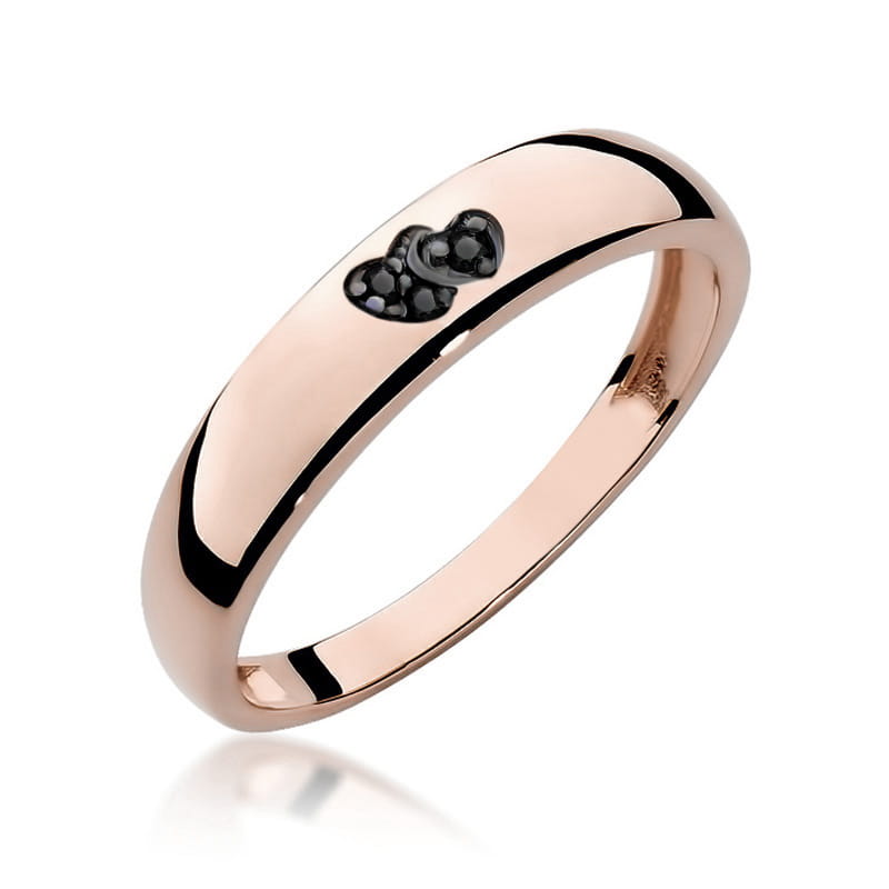 Inel Aur 14K cu Diamante Naturale Negre 0.02 ct, imaginea 9 din 11