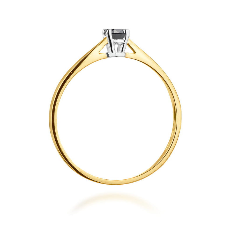 Inel Aur 14K cu Diamant Natural Negru 0.20 ct, imaginea 3 din 12