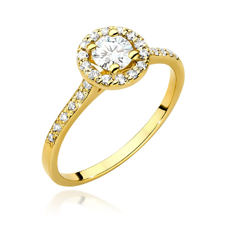 Inel Aur 14K cu Diamante Naturale 0.64 ct — Aur galben