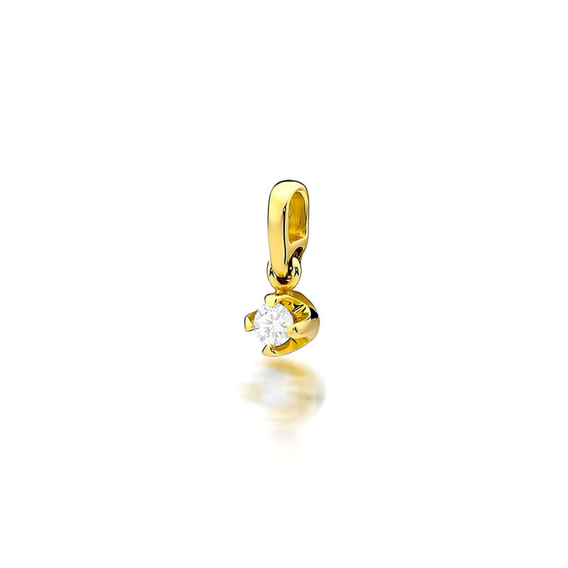 Pandantiv Aur 14K cu Diamant Natural 0.10 ct — Aur galben