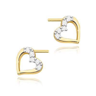 Cercei Aur 14K cu Diamante Naturale 0.09 ct