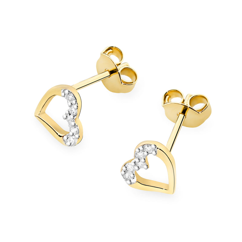 Cercei Aur 14K cu Diamante Naturale 0.09 ct, imaginea 2 din 9