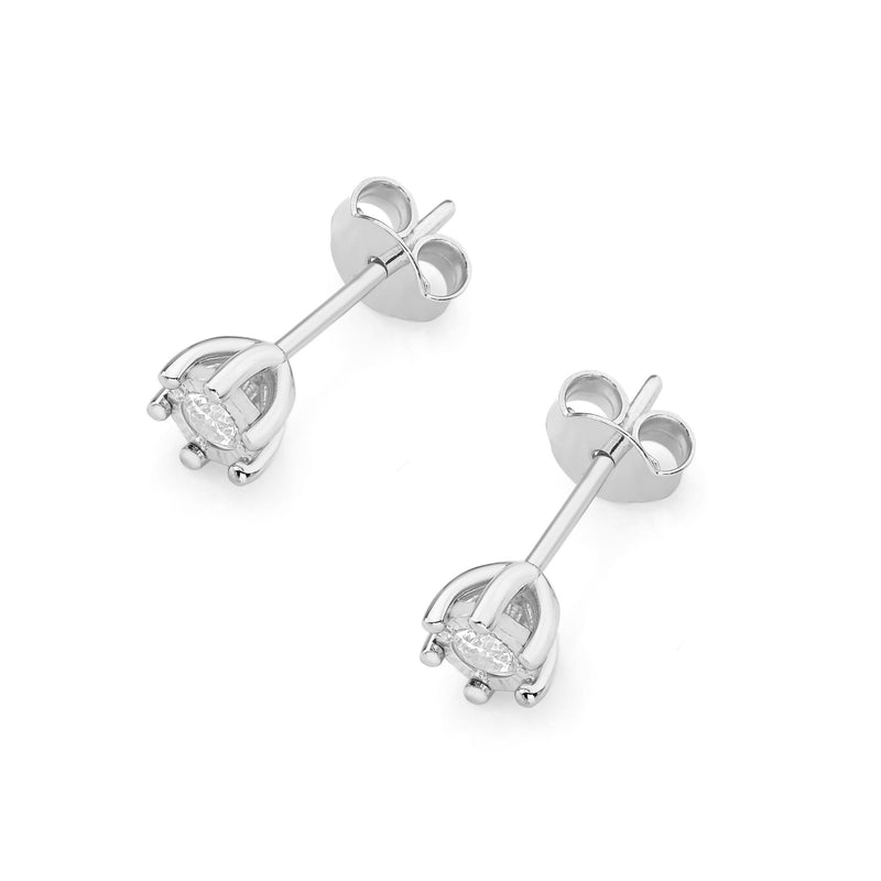 Cercei Aur 14K cu Diamant Natural 0.08 ct, imaginea 4 din 6