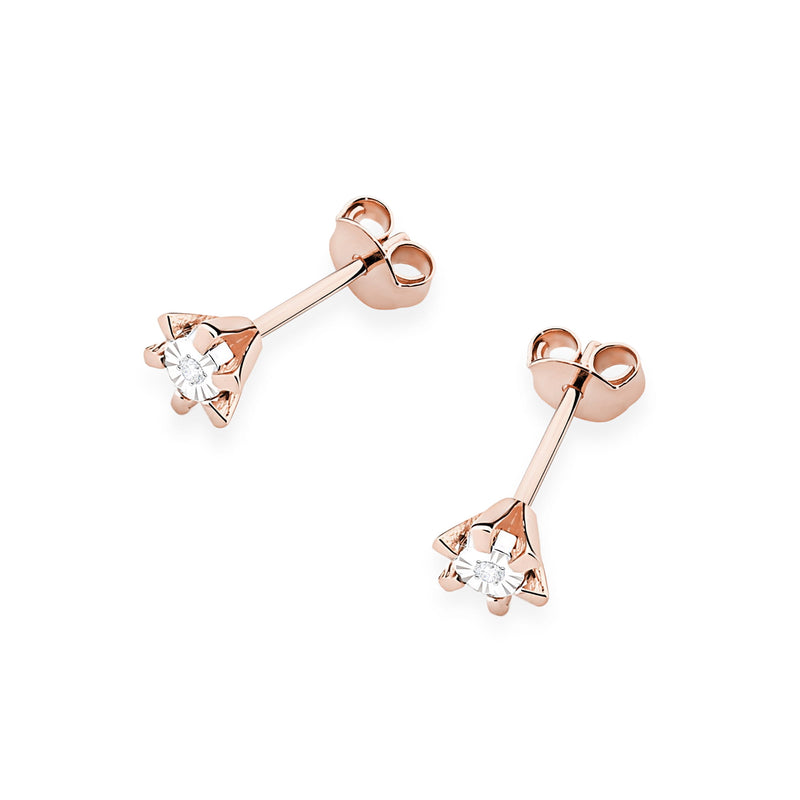 Cercei Aur 14K cu Diamant Natural 0.01 ct, imaginea 4 din 6