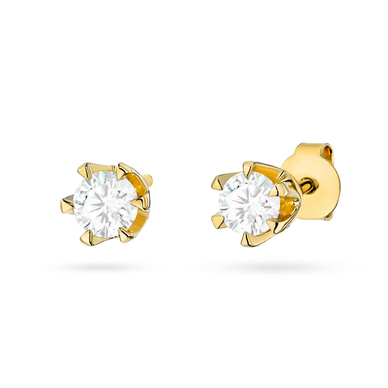 Cercei Aur 14K cu Diamant de Laborator 0.30 ct — Aur galben