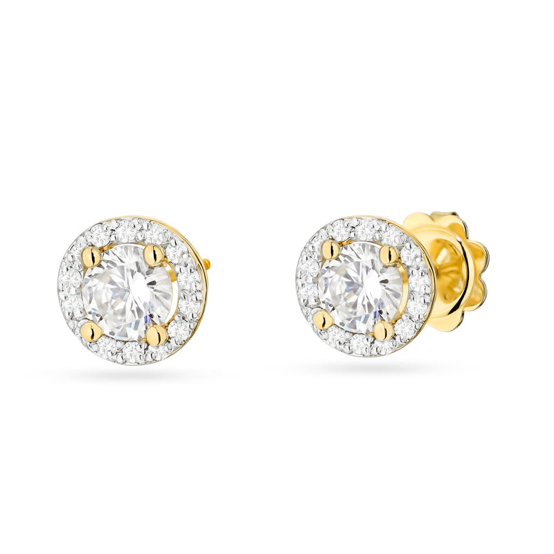 Cercei Aur 14K cu Diamante de Laborator 0.74 ct — Aur galben