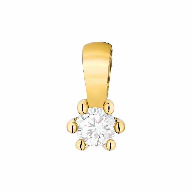 Pandantiv Aur 14K cu Diamant de Laborator 0.10 ct — Aur galben