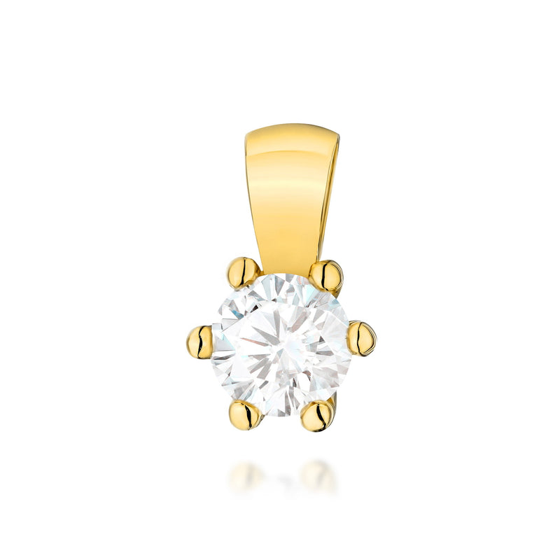 Pandantiv Aur 14K cu Diamant de Laborator 0.30 ct — Aur galben