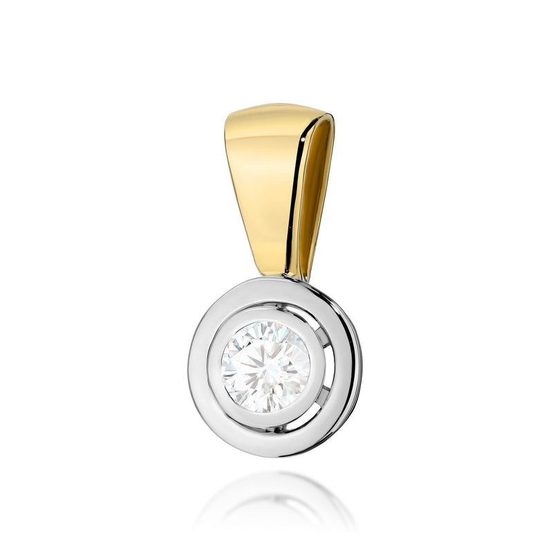 Pandantiv Aur 14K cu Diamant Natural 0.20 ct — Aur galben