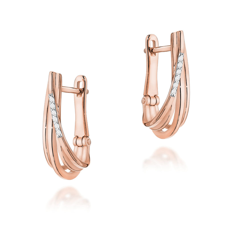 Cercei Aur 14K cu Diamante Naturale 0.06 ct, imaginea 3 din 5