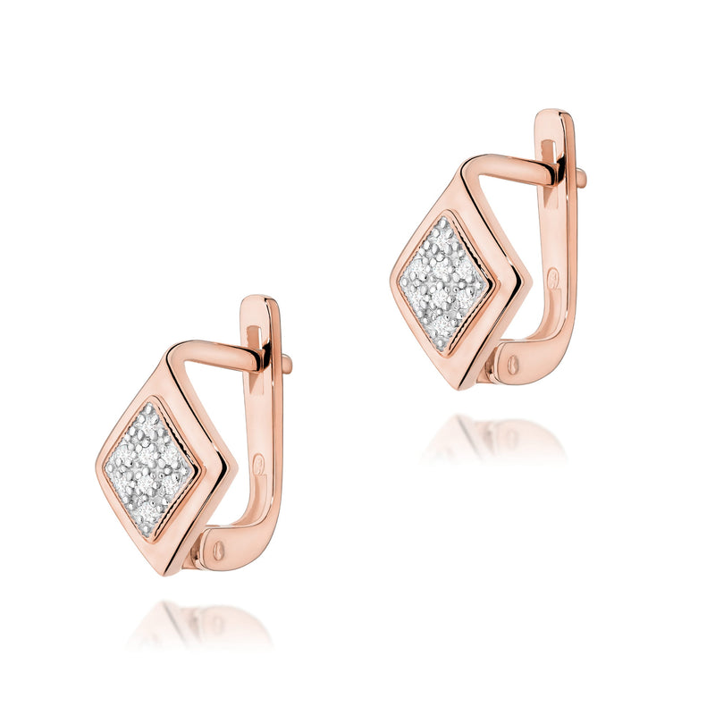 Cercei Aur 14K cu Diamante Naturale 0.08 ct, imaginea 4 din 4