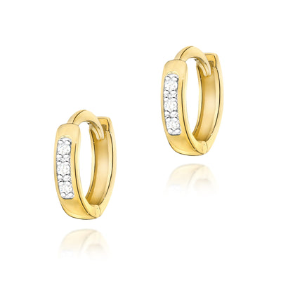 Cercei Aur 14K cu Diamante Naturale 0.09 ct