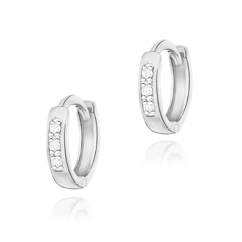 Cercei Aur 14K cu Diamante Naturale 0.09 ct, imaginea 3 din 6
