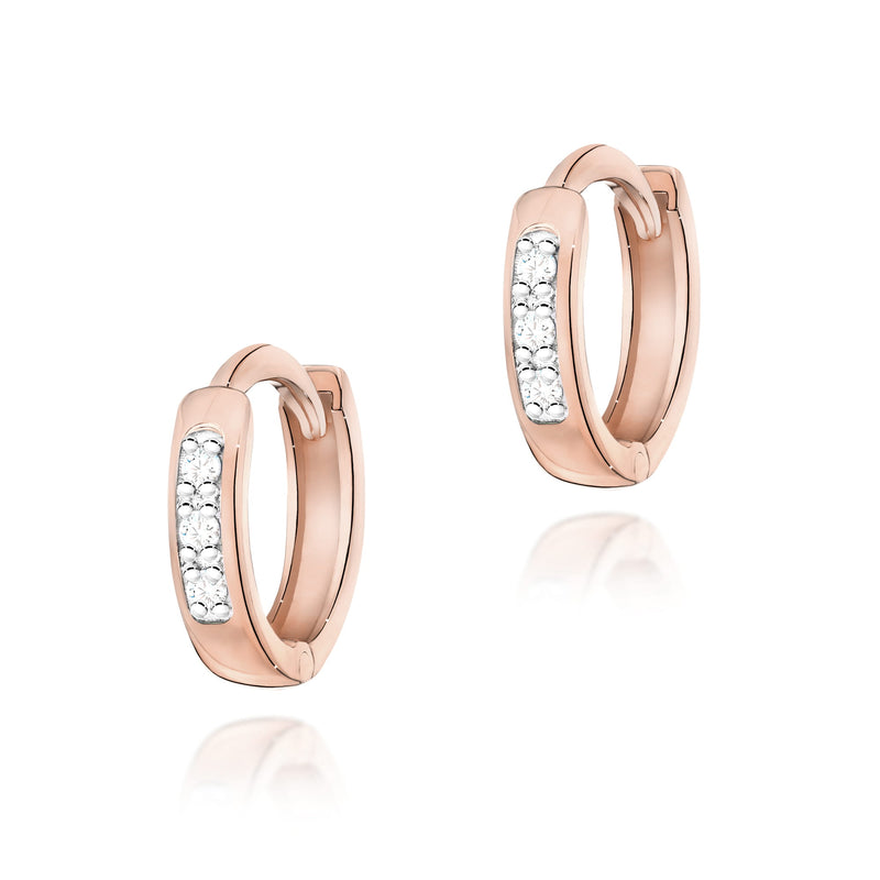 Cercei Aur 14K cu Diamante Naturale 0.09 ct, imaginea 5 din 6